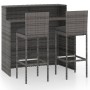 3-teiliges Garten-Barmöbel-Set und graue Kissen von vidaXL, Gartensets - Ref: Foro24-3064882, Preis: 365,24 €, Rabatt: %