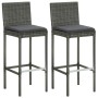 3-teiliges Garten-Barmöbel-Set und graue Kissen von vidaXL, Gartensets - Ref: Foro24-3064882, Preis: 365,24 €, Rabatt: %