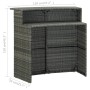 3-teiliges Garten-Barmöbel-Set und graue Kissen von vidaXL, Gartensets - Ref: Foro24-3064882, Preis: 365,24 €, Rabatt: %