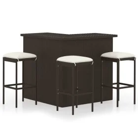 4-piece garden bar set and brown synthetic rattan cushions by vidaXL, Garden sets - Ref: Foro24-3064922, Price: 355,05 €, Dis...