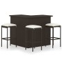 4-teiliges Garten-Bar-Set und braune Kissen aus synthetischem Rattan von vidaXL, Gartensets - Ref: Foro24-3064922, Preis: 357...
