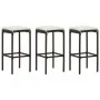 Set de bar para jardín 4 pzas y cojines ratán sintético marrón de vidaXL, Conjuntos de jardín - Ref: Foro24-3064922, Precio: ...