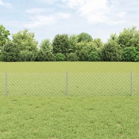 Reja con postes Plateado 0.4 x 10 m Acero