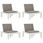 Gartenliegen mit Kissen 4 Einheiten aus weißem Kunststoff von vidaXL, Gartenstühle - Ref: Foro24-3054425, Preis: 341,26 €, Ra...