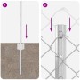 Reja con postes Plateado 0.6 x 10 m Acero