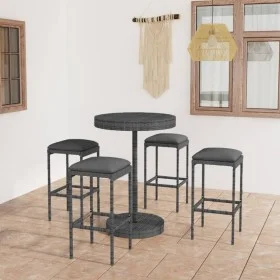 5-piece garden bar furniture set and gray synthetic rattan cushions by vidaXL, Garden sets - Ref: Foro24-3064763, Price: 220,...
