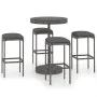 5-teiliges Garten-Barmöbel-Set und graue synthetische Rattankissen von vidaXL, Gartensets - Ref: Foro24-3064763, Preis: 220,1...
