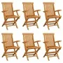 Folding garden chairs 6 units solid teak wood by vidaXL, Garden chairs - Ref: Foro24-3065529, Price: 444,83 €, Discount: %