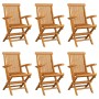 Klappbare Gartenstühle 6 Einheiten aus massivem Teakholz von vidaXL, Gartenstühle - Ref: Foro24-3065529, Preis: 454,40 €, Rab...