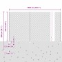 Reja con postes Plateado 1.6 x 10 m Acero
