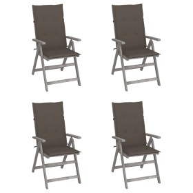 Liegende Gartenstühle, 4 Stück, Kissen aus massivem Akazienholz von vidaXL, Gartenstühle - Ref: Foro24-3065385, Preis: 321,26...