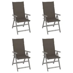 Reclining garden chairs 4 pcs cushions solid acacia wood by vidaXL, Garden chairs - Ref: Foro24-3065385, Price: 282,08 €, Dis...