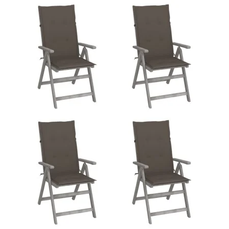 Sillas de jardín reclinables 4 uds cojines madera maciza acacia de vidaXL, Sillas de jardín - Ref: Foro24-3065385, Precio: 28...