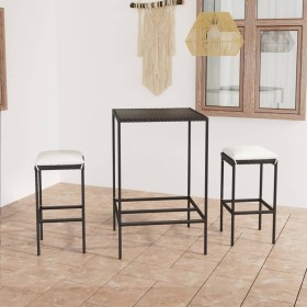 Garden high table and stools with 3-piece black PE rattan cushions. by vidaXL, Garden sets - Ref: Foro24-3064817, Price: 165,...