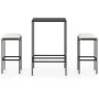 Garden high table and stools with 3-piece black PE rattan cushions. by vidaXL, Garden sets - Ref: Foro24-3064817, Price: 163,...