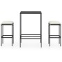Hoher Gartentisch und Hocker und Kissen 3 Stück PE Rattan schwarz von vidaXL, Gartensets - Ref: Foro24-3064817, Preis: 165,44...