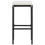 Hoher Gartentisch und Hocker und Kissen 3 Stück PE Rattan schwarz von vidaXL, Gartensets - Ref: Foro24-3064817, Preis: 165,44...