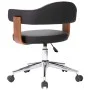 Swivel office chair curved wood black synthetic leather by vidaXL, Office chairs - Ref: Foro24-3054836, Price: 141,39 €, Disc...