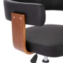 Drehbarer Bürostuhl aus gebogenem Holz, schwarzem Kunstleder von vidaXL, Bürostühle - Ref: Foro24-3054836, Preis: 143,40 €, R...