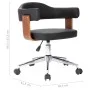 Swivel office chair curved wood black synthetic leather by vidaXL, Office chairs - Ref: Foro24-3054836, Price: 141,39 €, Disc...