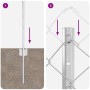Reja con postes Plateado 0.8 x 25 m Acero