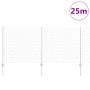 Reja con postes Plateado 1 x 25 m Acero