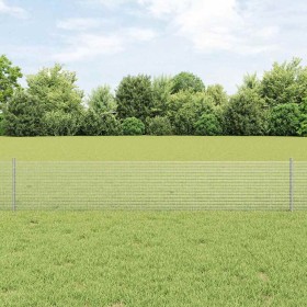Reja con postes Plateado 0.4 x 10 m Acero