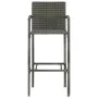 Set muebles bar jardín 3 pzas ratán sintético reposabrazos gris de vidaXL, Conjuntos de jardín - Ref: Foro24-3064806, Precio:...