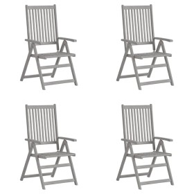 Liegende Gartenstühle, 4 Stück, massives graues Akazienholz von vidaXL, Gartenstühle - Ref: Foro24-3065517, Preis: 268,55 €, ...
