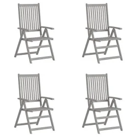 Reclining garden chairs 4 pcs solid gray acacia wood by vidaXL, Garden chairs - Ref: Foro24-3065517, Price: 232,59 €, Discoun...