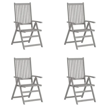 Liegende Gartenstühle, 4 Stück, massives graues Akazienholz von vidaXL, Gartenstühle - Ref: Foro24-3065517, Preis: 268,55 €, ...