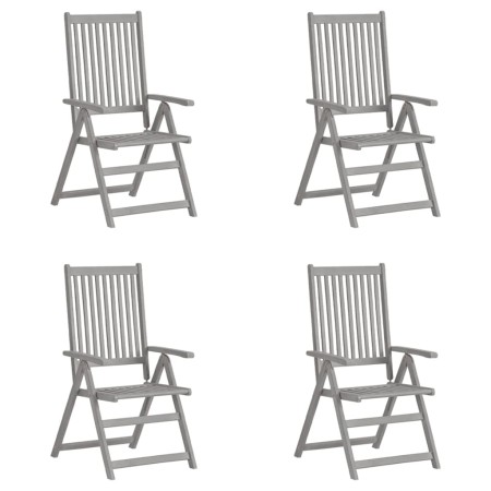 Liegende Gartenstühle, 4 Stück, massives graues Akazienholz von vidaXL, Gartenstühle - Ref: Foro24-3065517, Preis: 268,55 €, ...