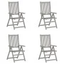 Liegende Gartenstühle, 4 Stück, massives graues Akazienholz von vidaXL, Gartenstühle - Ref: Foro24-3065517, Preis: 268,55 €, ...