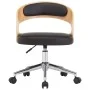 Drehbarer Bürostuhl aus gebogenem Holz, schwarzem Kunstleder von vidaXL, Bürostühle - Ref: Foro24-3054845, Preis: 145,56 €, R...