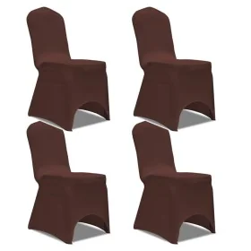Elastic chair cover 4 units brown by vidaXL, Covers - Ref: Foro24-131416, Price: 18,83 €, Discount: %