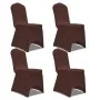 Elastic chair cover 4 units brown by vidaXL, Covers - Ref: Foro24-131416, Price: 18,83 €, Discount: %