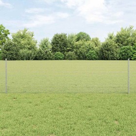 Reja con postes Plateado 0.6 x 10 m Acero