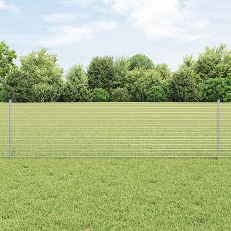 Reja con postes Plateado 0.6 x 10 m Acero