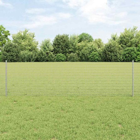 Reja con postes Plateado 0.6 x 10 m Acero