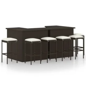 8-teiliges Gartenbar-Set und Kissen synthetisches Rattan braun von vidaXL, Gartensets - Ref: Foro24-3064925, Preis: 741,89 €,...