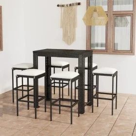 7-piece garden bar furniture set and black synthetic rattan cushions by vidaXL, Garden sets - Ref: Foro24-3064784, Price: 331...