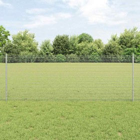 Reja con postes Plateado 0.8 x 10 m Acero