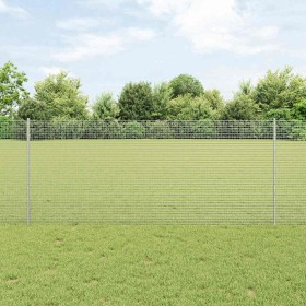 Reja con postes Plateado 1 x 10 m Acero