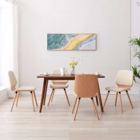 Dining chairs 4 units cream-colored synthetic leather by vidaXL, dining chairs - Ref: Foro24-3054806, Price: 470,73 €, Discou...