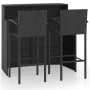 Conjunto de bar de jardín 3 piezas negro de vidaXL, Conjuntos de jardín - Ref: Foro24-3064886, Precio: 372,34 €, Descuento: %