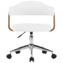 Drehbarer Bürostuhl aus gebogenem Holz, weißem Kunstleder von vidaXL, Bürostühle - Ref: Foro24-3054837, Preis: 150,06 €, Raba...