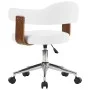 Drehbarer Bürostuhl aus gebogenem Holz, weißem Kunstleder von vidaXL, Bürostühle - Ref: Foro24-3054837, Preis: 139,03 €, Raba...