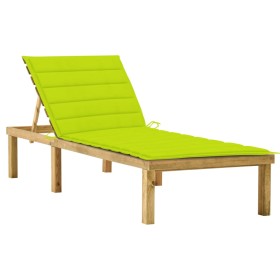 Lounger with cushion bright green impregnated pine wood by vidaXL, Loungers - Ref: Foro24-3065860, Price: 133,96 €, Discount: %