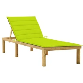 Lounger with cushion bright green impregnated pine wood by vidaXL, Loungers - Ref: Foro24-3065860, Price: 129,14 €, Discount: %