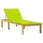 Tumbona con cojín verde brillante madera de pino impregnada de vidaXL, Tumbonas - Ref: Foro24-3065860, Precio: 129,14 €, Desc...